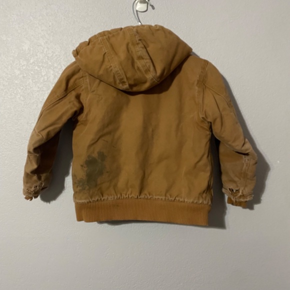 Carhartt Youth Thrashed Distressed Broken-In Tan Duck Canvas Warm Coat XXS - Picture 2 of 11